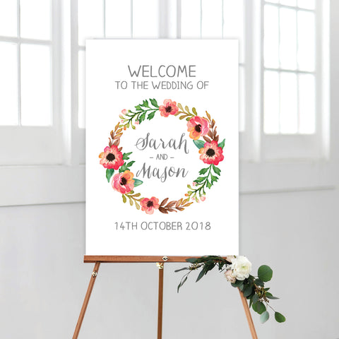 Watercolour Blooms Placecard