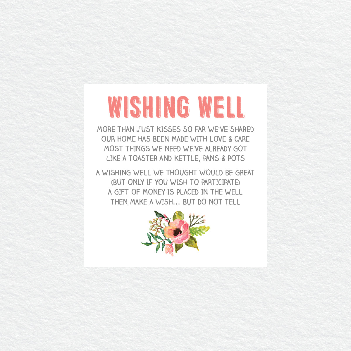 Watercolour Blooms Wishing Well Card