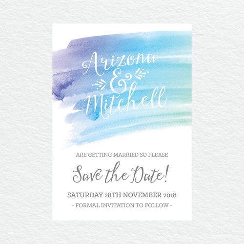 Watercolour Love Save the Date Card