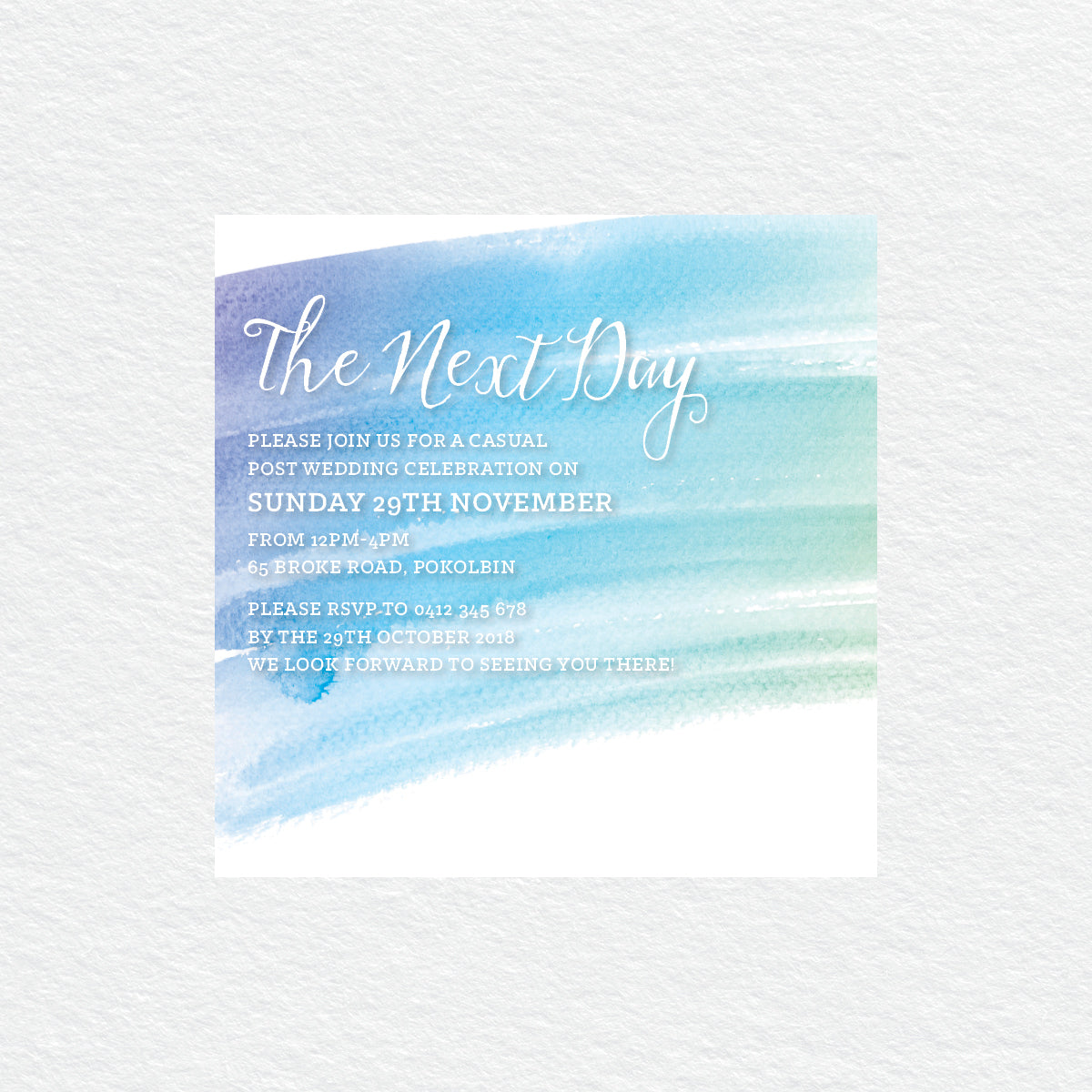 Watercolour Love Information/Map Card