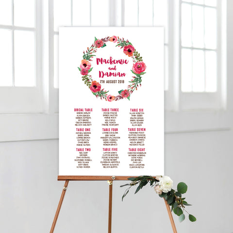 Botanical Wreath Seating Chart