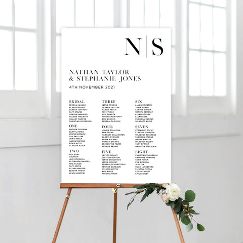 Watercolour Blooms Seating Chart