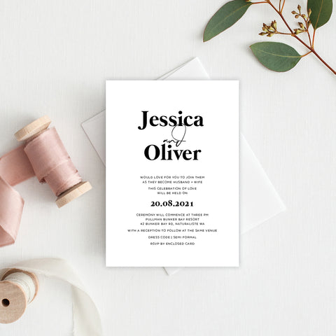 Modern Tilt Rectangle Invitation