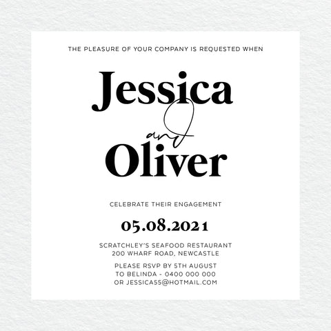 Always Together Deckled Edge Invitation