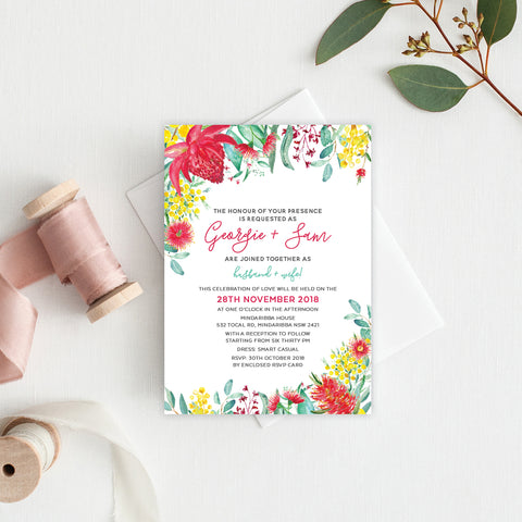 Rustic Wreath Engagement Invitation