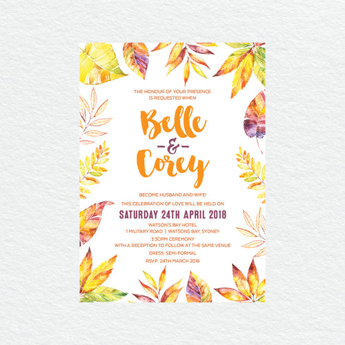 Autumn Vibes Rectangle Invitation