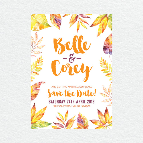 Autumn Vibes Save the Date Card