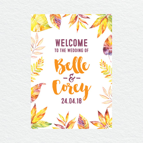 Autumn Vibes Welcome Sign