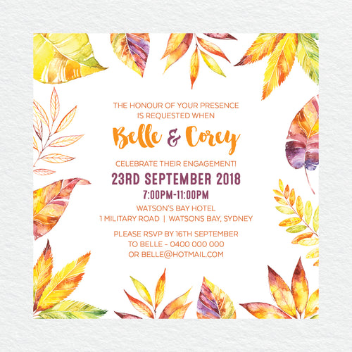 Autumn Vibes Engagement Invitation