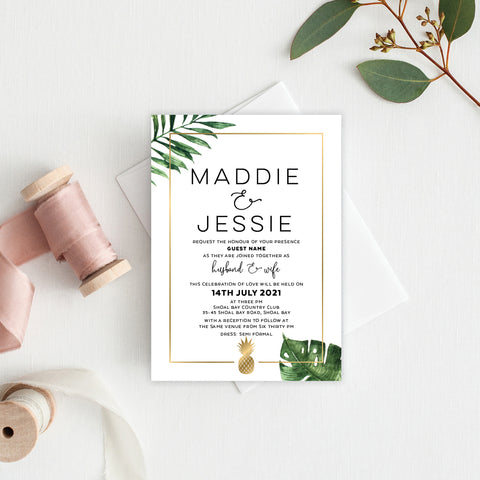 Modern Tilt Engagement Invitation