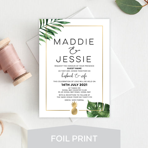 Autumn Vibes Foil Invitation