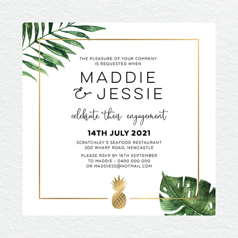 Rustic Wreath Save the Date Card