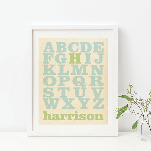 Vintage Monogram Birth Print - Boy