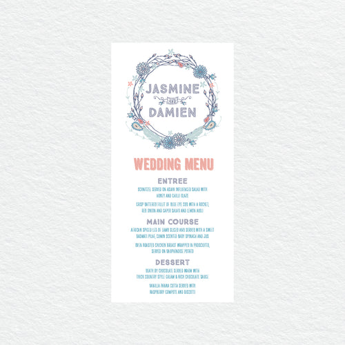 Boho Flourish Menu