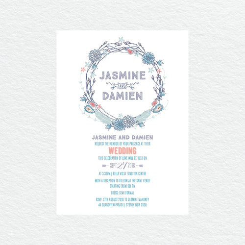 Boho Flourish Rectangle Invitation