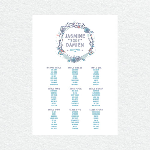 Boho Flourish Seating Chart