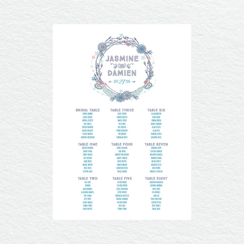 Boho Flourish Seating Chart