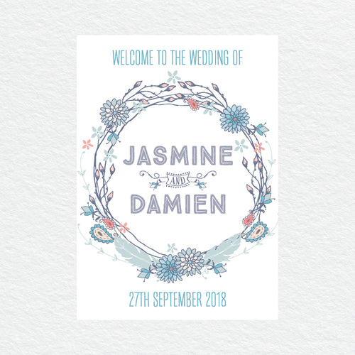 Boho Flourish Welcome Sign