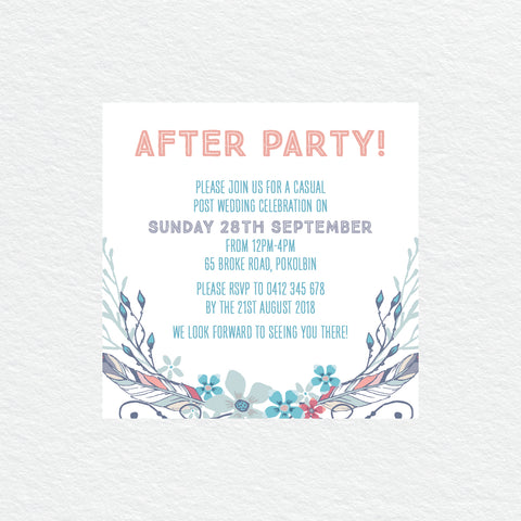 Boho Flourish Rectangle Invitation