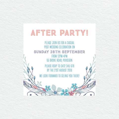 Kraft Party Square Invitation