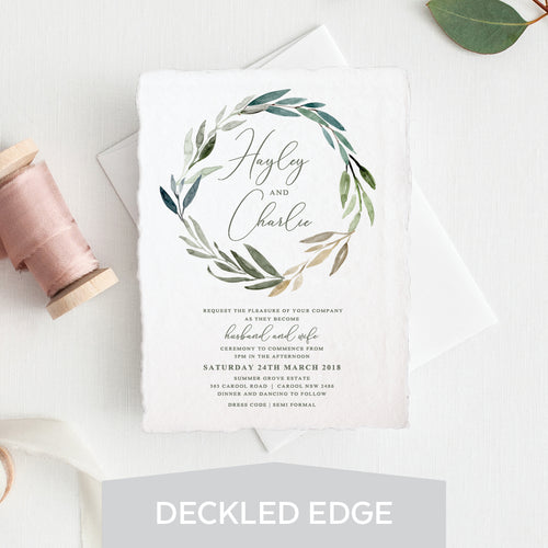 Botanical Bliss Deckled Edge Invitation