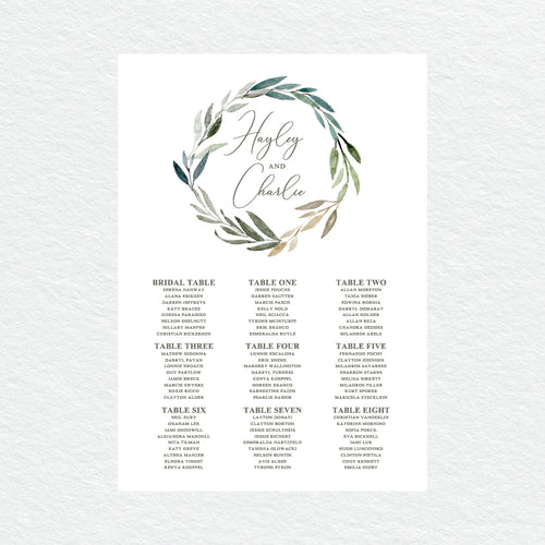 Botanical Bliss Seating Chart