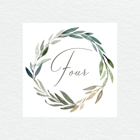 Winter Wreath Table Numbers