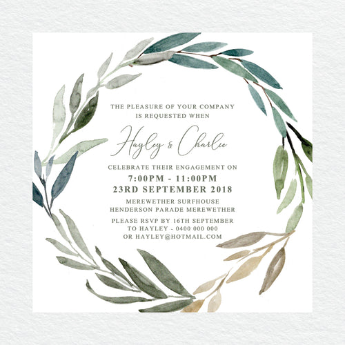 Botanical Bliss Engagement Invitation