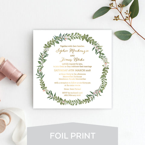 Modern Monogram Foil Invitation