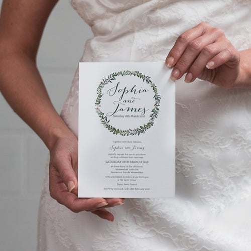 Botanical Wreath Rectangle Invitation