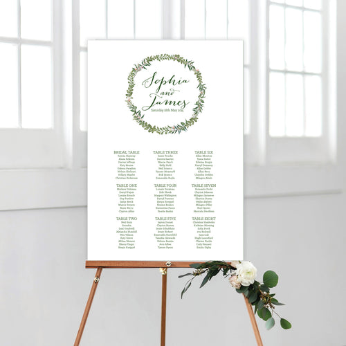 Botanical Wreath Seating Chart