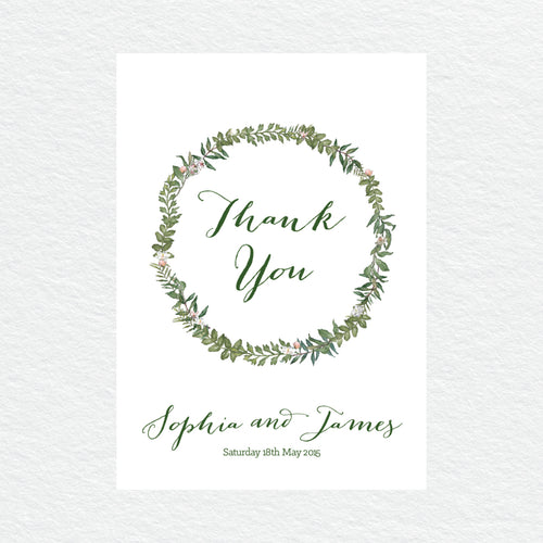Botanical Wreath Thankyou Cards