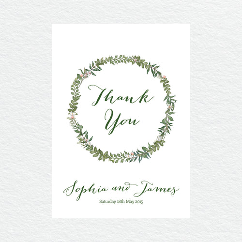 Botanical Wreath Thankyou Cards