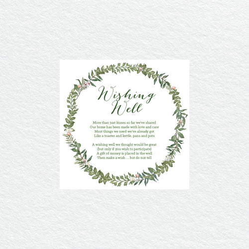 Botanical Wreath Wishing Well Card