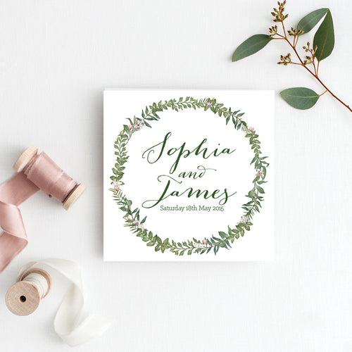 Botanical Wreath Square Invitation