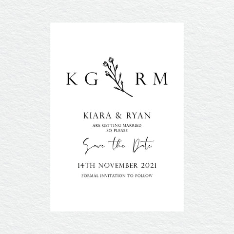 Modern Monogram Engagement Invitation