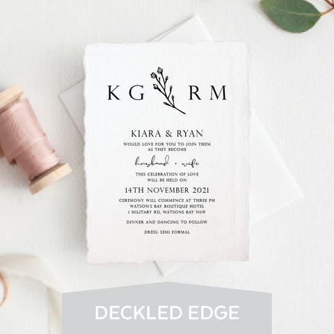 Woodland Whimsy White Ink Invitation