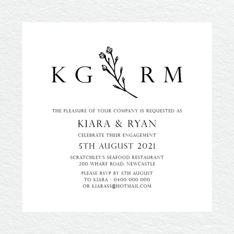 Modern Marble Engagement Invitation