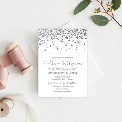 Rustic Wreath Engagement Invitation