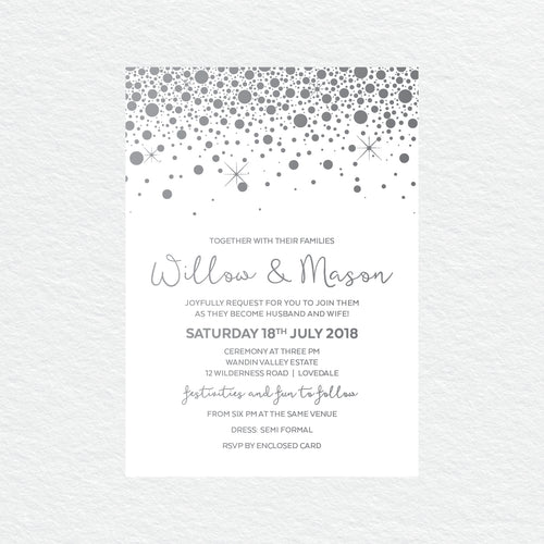 Confetti Party Rectangle Invitation