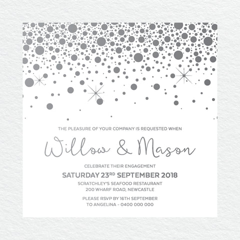 Modern Marble Engagement Invitation