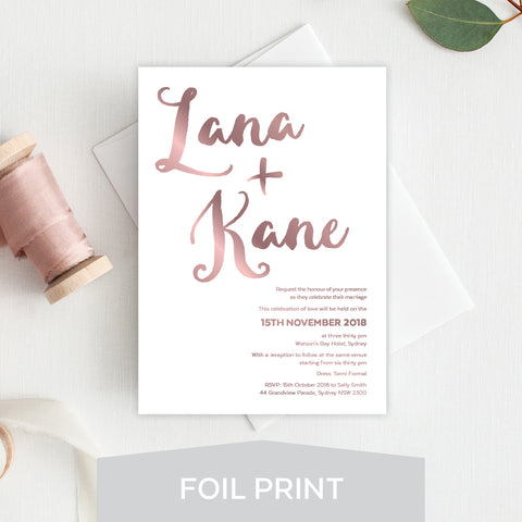 Fresh Type Foil Invitation