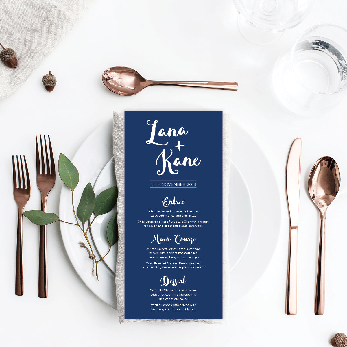 Deep Blue Menu Deep Blue Menu