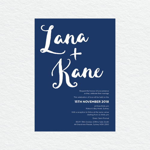 Deep Blue Rectangle Invitation