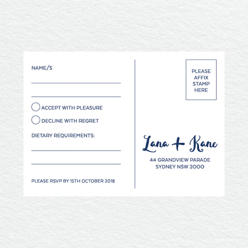 Deep Blue RSVP Card