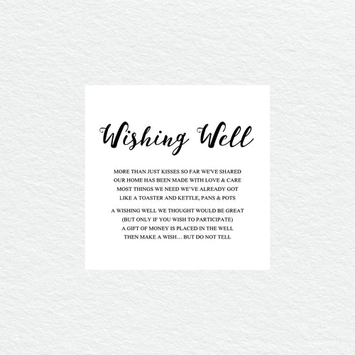 Ebony Script Wishing Well Card