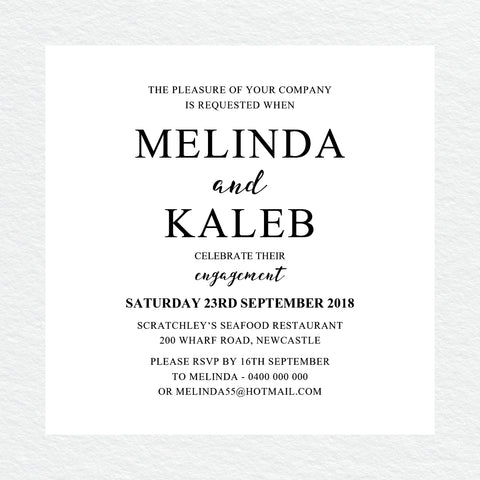 Modern Monogram Engagement Invitation