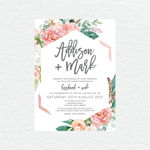 Floral Sweetness Rectangle Invitation