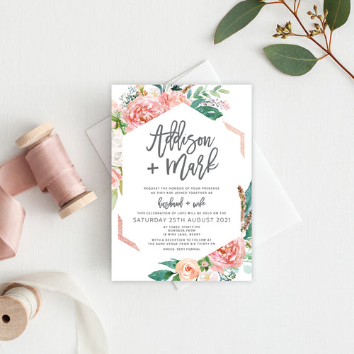 Floral Sweetness Rectangle Invitation