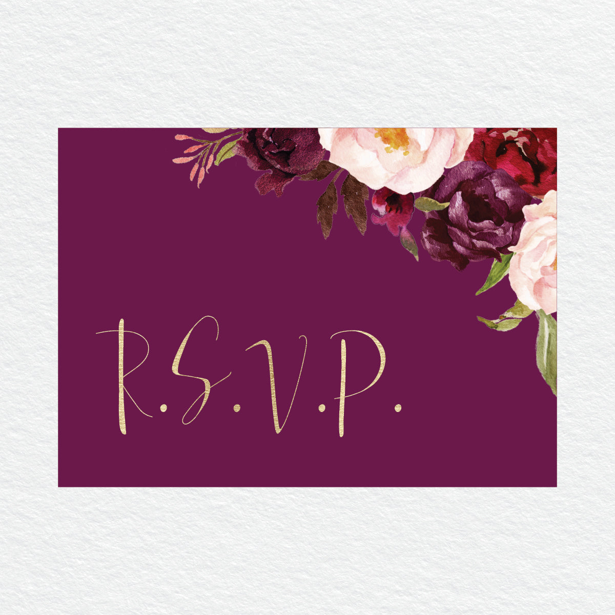Floral Marsala RSVP Card